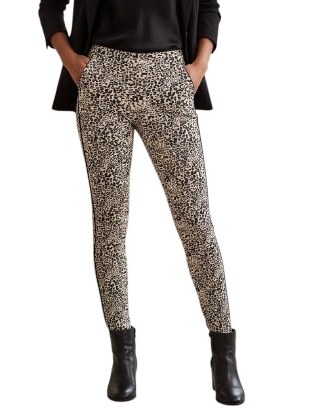 Zadig & Voltaire Pharell Leopard Women’s Sz 4 US High Rise Print Pants Black